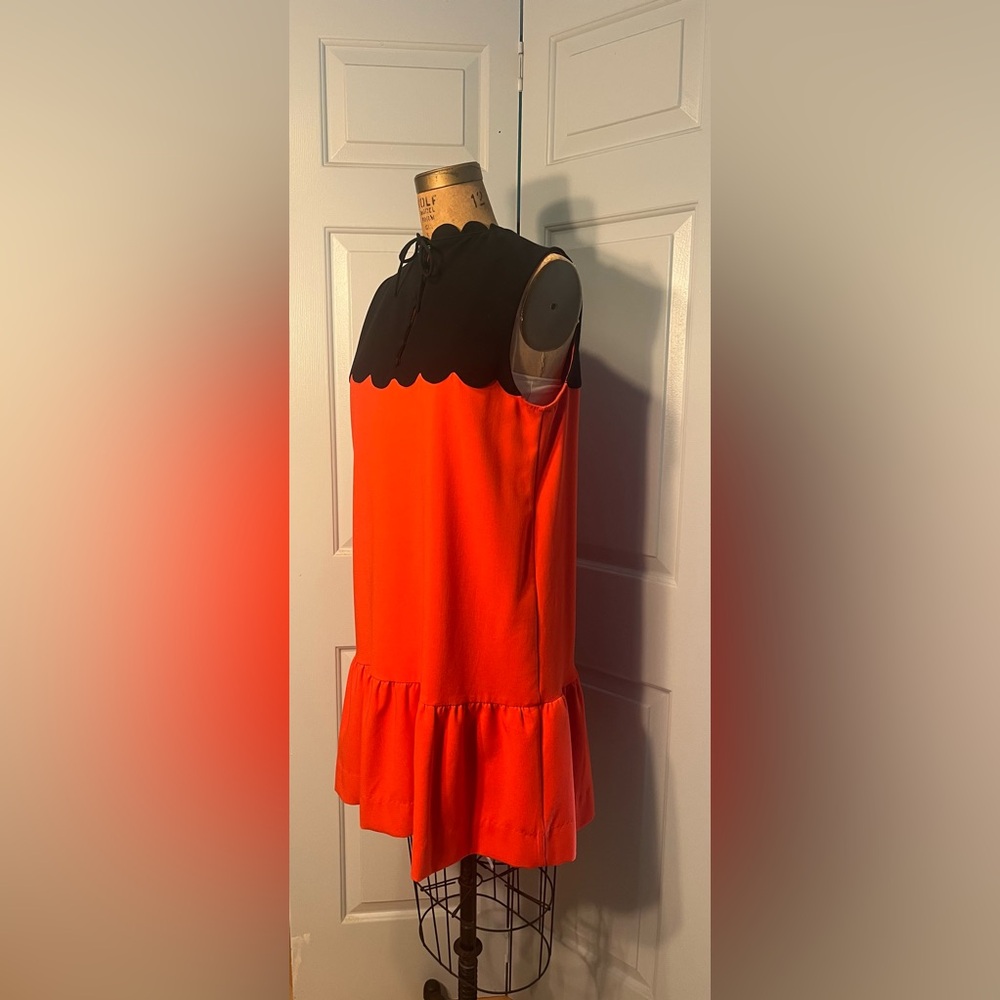 Victoria Beckham X Target Orange/Red and Black Color Block Dress